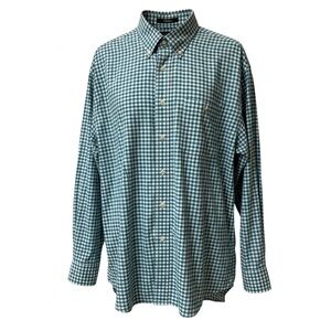 Cotton Brothers Preppy Southern Charm Button Down Blue Gingham Long Sleeve Large